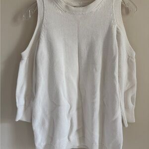 LOFT Off-the-Shoulder White Sweater